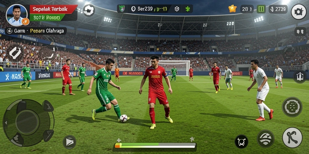 Tampilan gameplay menarik dari game sepak bola 2739 yang penuh aksi.