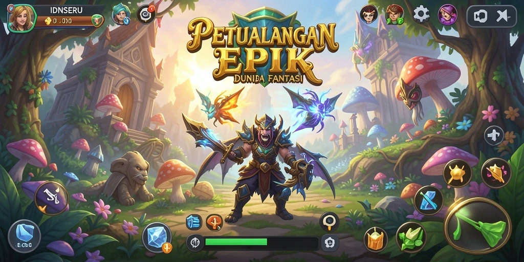 Tampilan karakter dan pertempuran di IDNSERU yang menakjubkan.