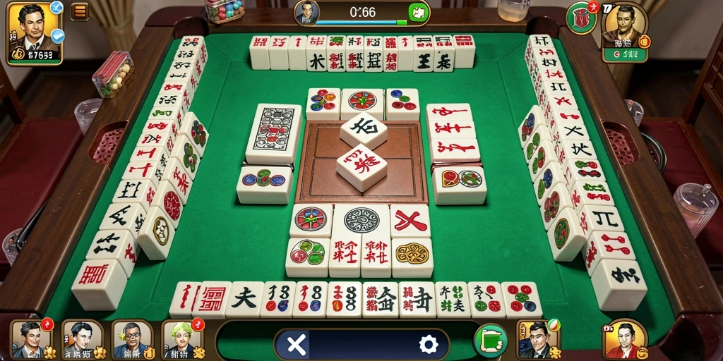 Screenshot gameplay IDX66 menampilkan suasana Mahjong yang penuh warna.