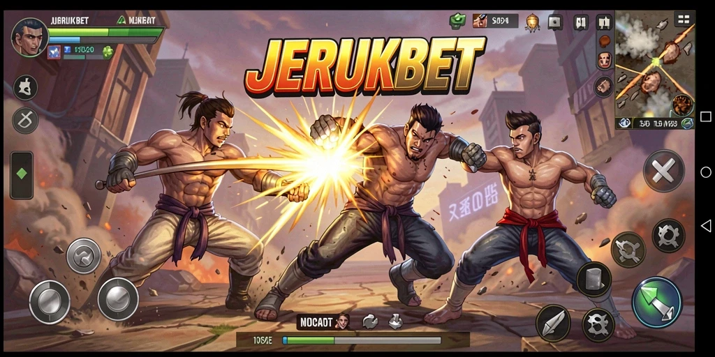 Tampilan pertarungan epik dalam screenshot JERUKBET.