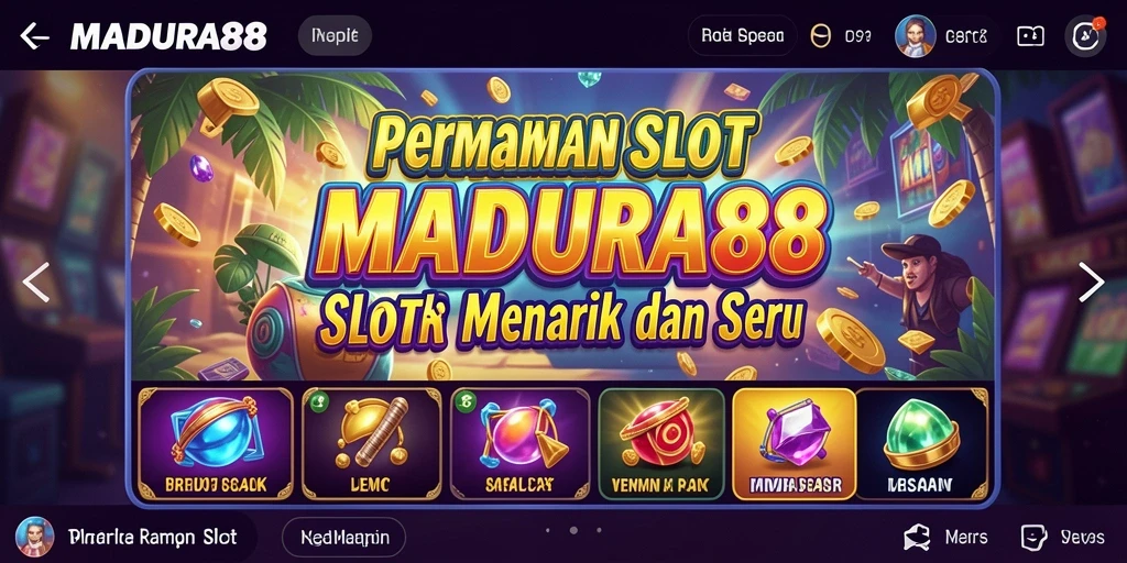 Tampilan utama gameplay Slot MADURA88 yang seru dan interaktif.