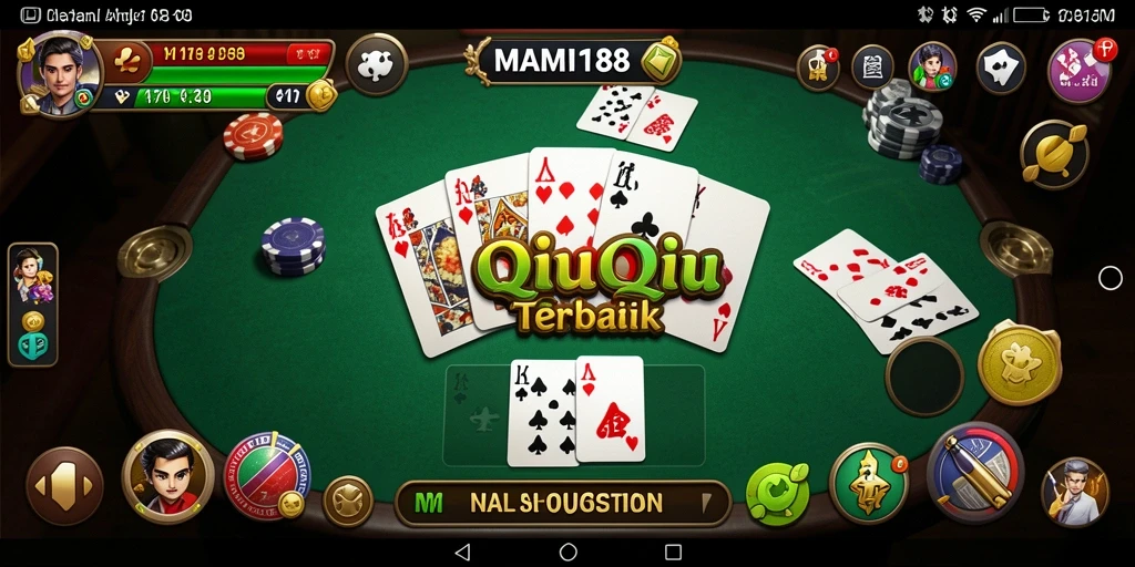 Screenshot gameplay MAMI188 yang menampilkan suasana QiuQiu yang menegangkan.
