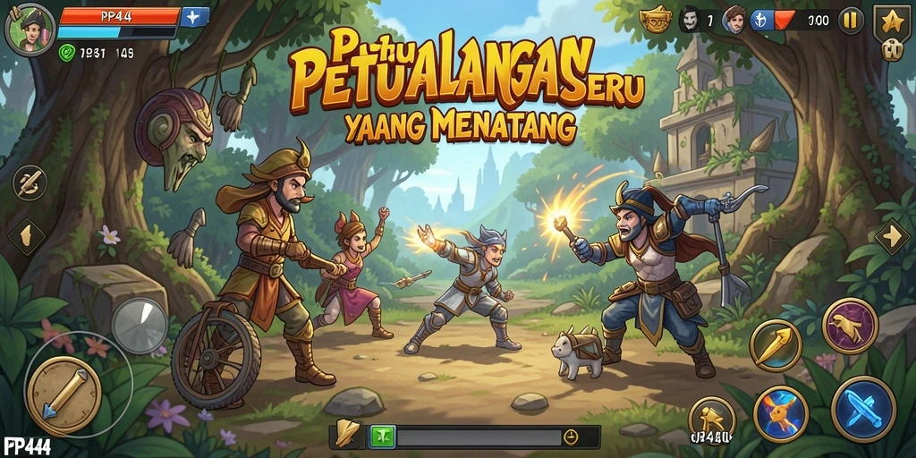 Tangkapan layar gameplay PP444 dengan petualangan seru yang menantang.