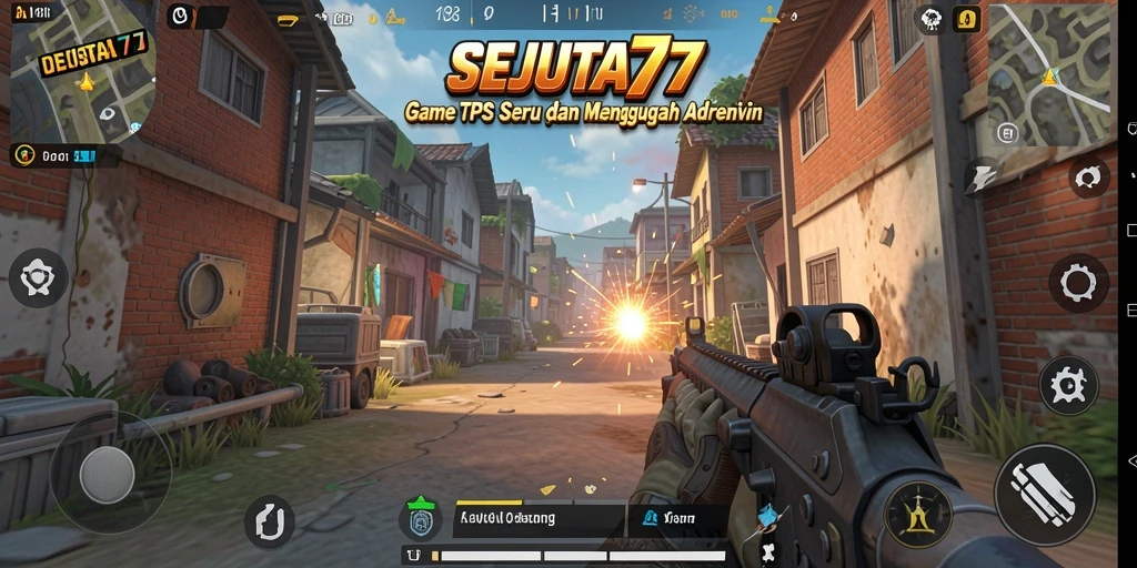 Tampilan seru gameplay SEJUTA77 dalam pertempuran TPS.