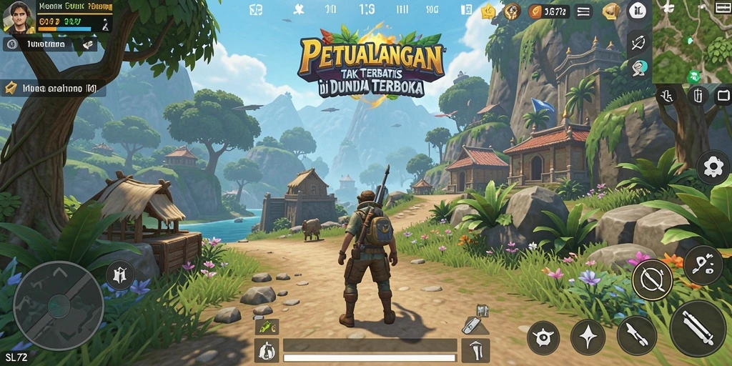 Tampilan gameplay SL72 yang memukau dan interaktif dalam dunia terbuka.