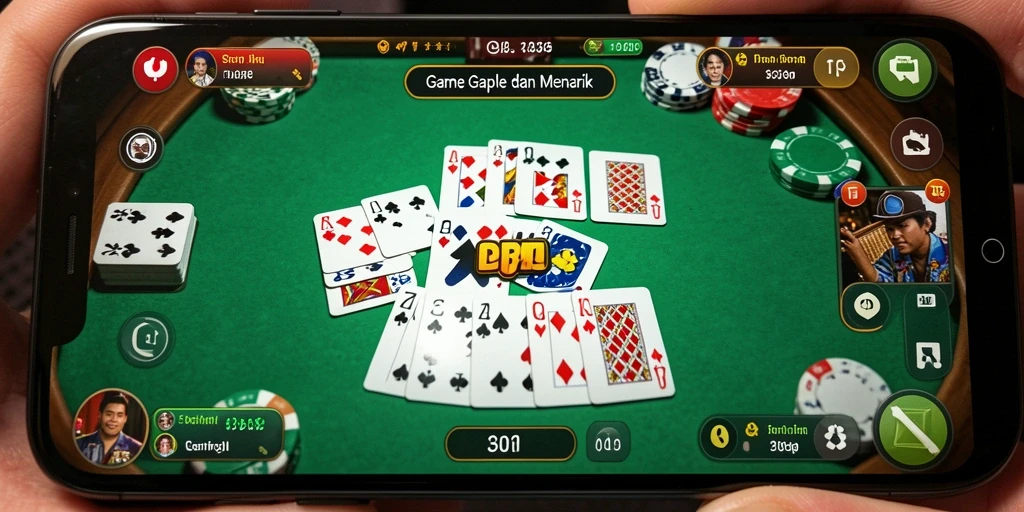 Tampilan gameplay T6 yang seru dan interaktif dalam permainan Gaple.
