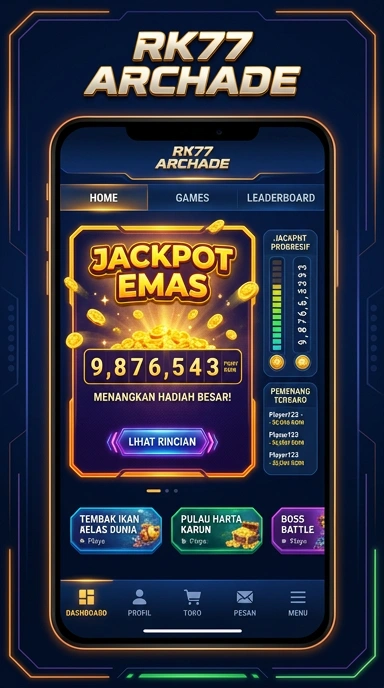 Tampilan antarmuka utama aplikasi rk77.